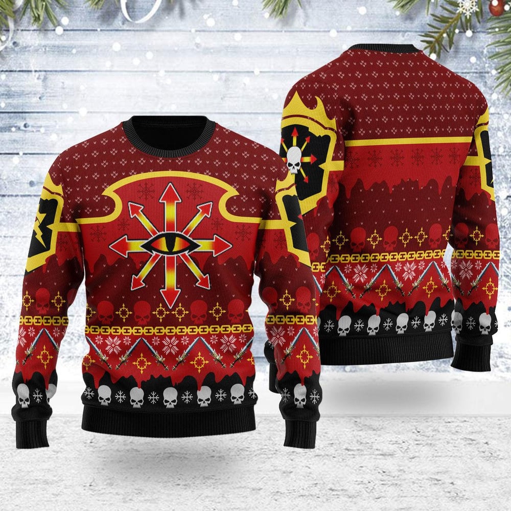 Chaos Reigns Khorne Iconic Ugly Christmas Sweater