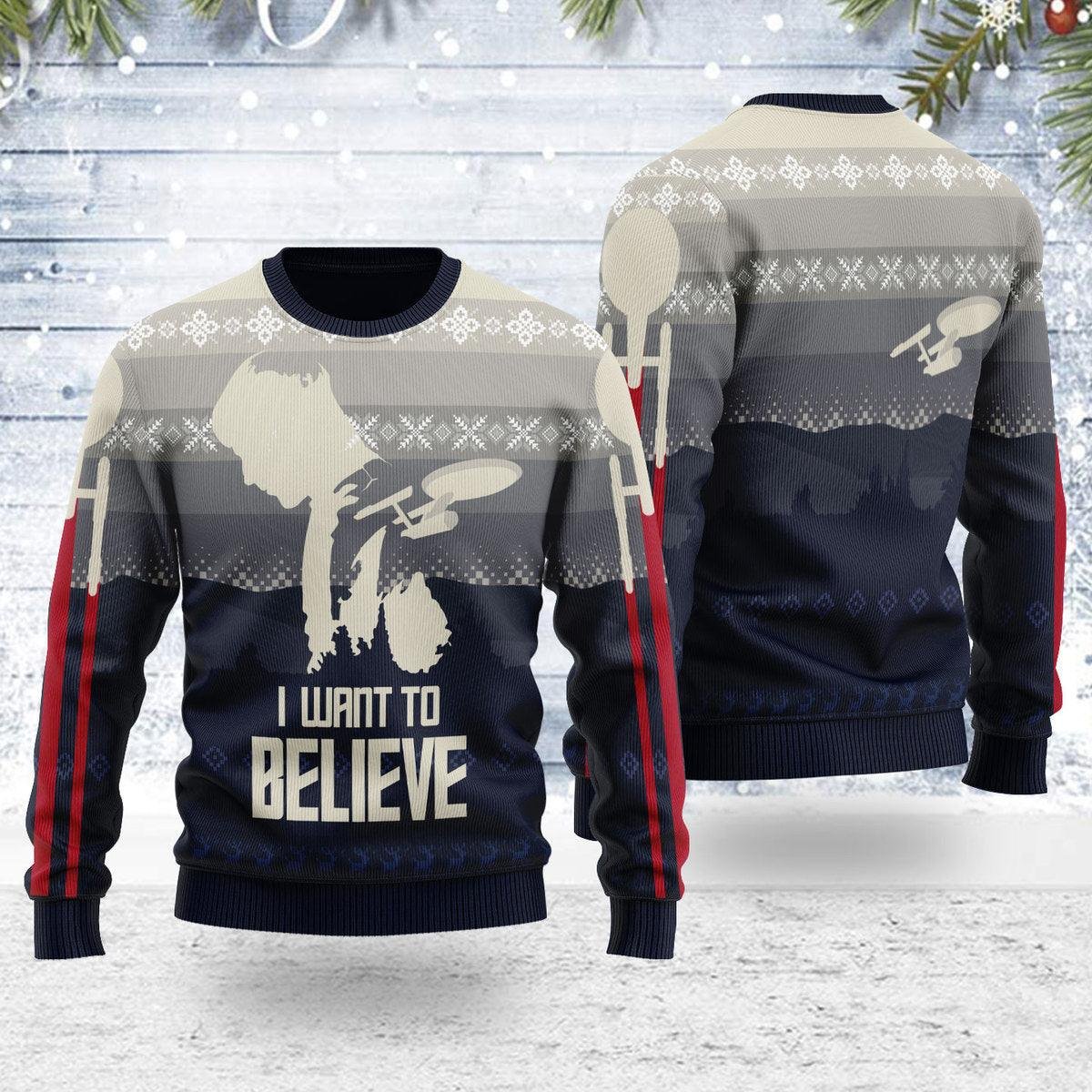 I Want To Believe Ugly Christmas Sweater