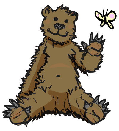 An illustration of a sitting bear waving hello
