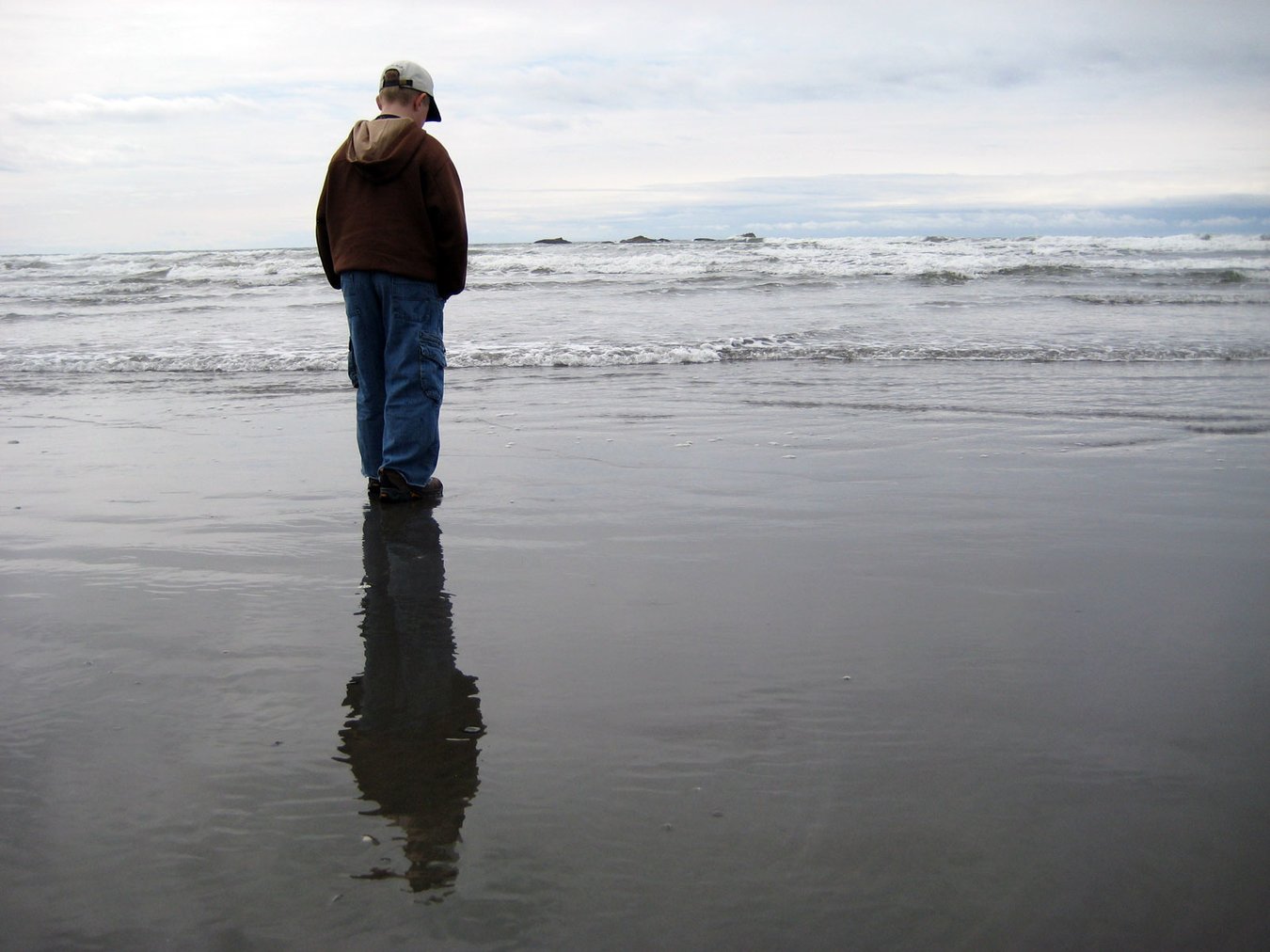 Little man on a PNW beach