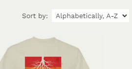 a select component for sorting shirts