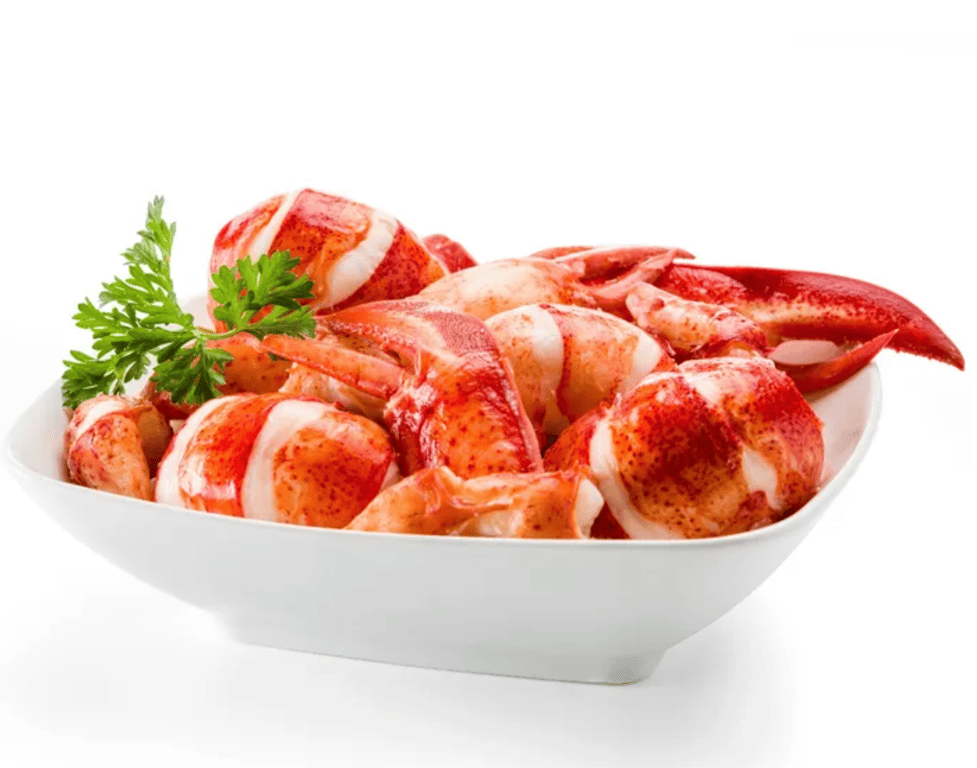 Lobster meat in a bowl