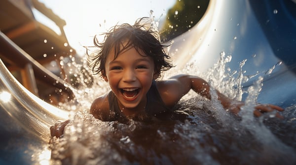 Fun at water slides