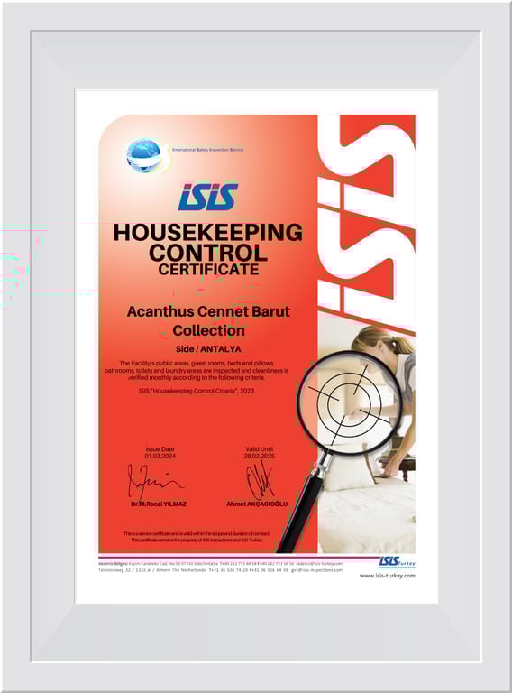 Housekeeping Control Certificate