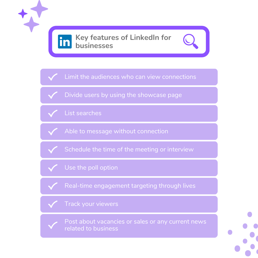 Key Features of LinkedIn for businesses