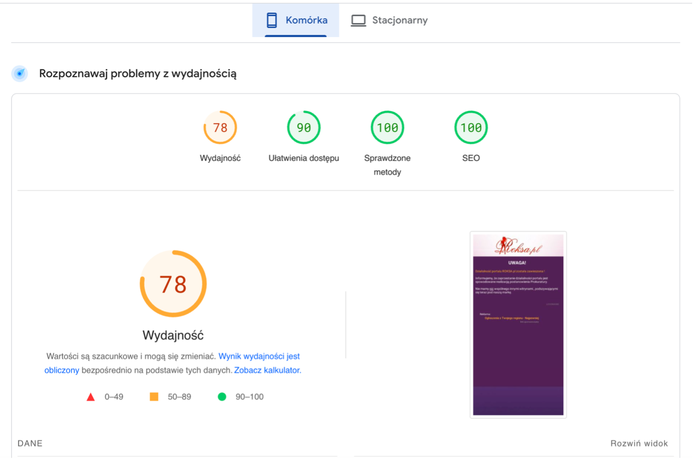 ocena działania portalu Roksa 