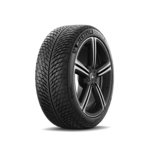 A Michelin tire with a directional tread pattern. 