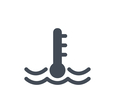 Icon of a thermometer partially submerged in water for the engine coolant light
