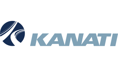 Logo of Kanati with stylized blue graphic design.