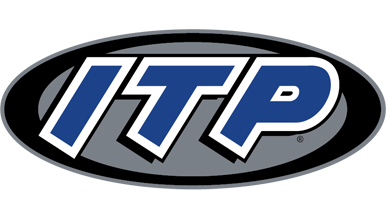 Logo with "ITP" in bold blue letters on a gray oval background.