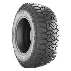 A rugged off-road Fury Country Hunter RT tire with deep, aggressive tread patterns, designed for enhanced traction on rough terrains.