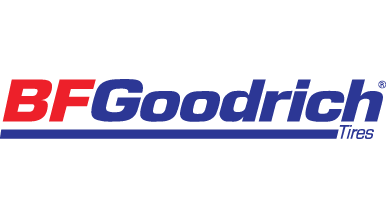 Logo of BFGoodrich Tires with "BF" in red and "Goodrich Tires" in blue.