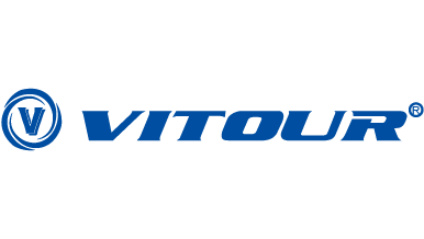 Logo of Vitour in blue with a stylized "V" in a circle.