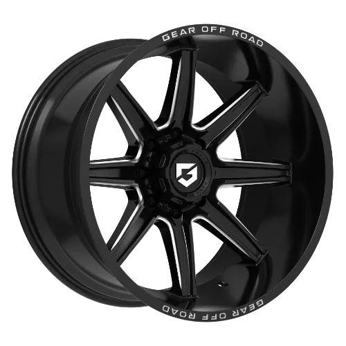 Black alloy wheel with multiple spokes and "Gear Off Road" branding on the rim.