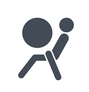 Icon of a person with an airbag deploying for the SRS warning light