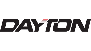 Logo with the text "DAYTON" in bold black letters with a red accent on the "Y".