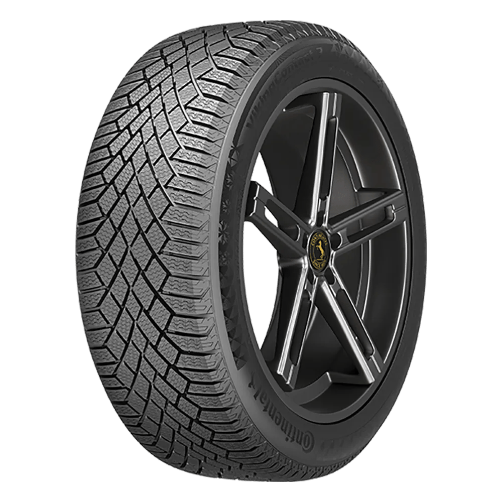 Continental VikingContact 7 tire from the front and side view on a five-spoke wheel