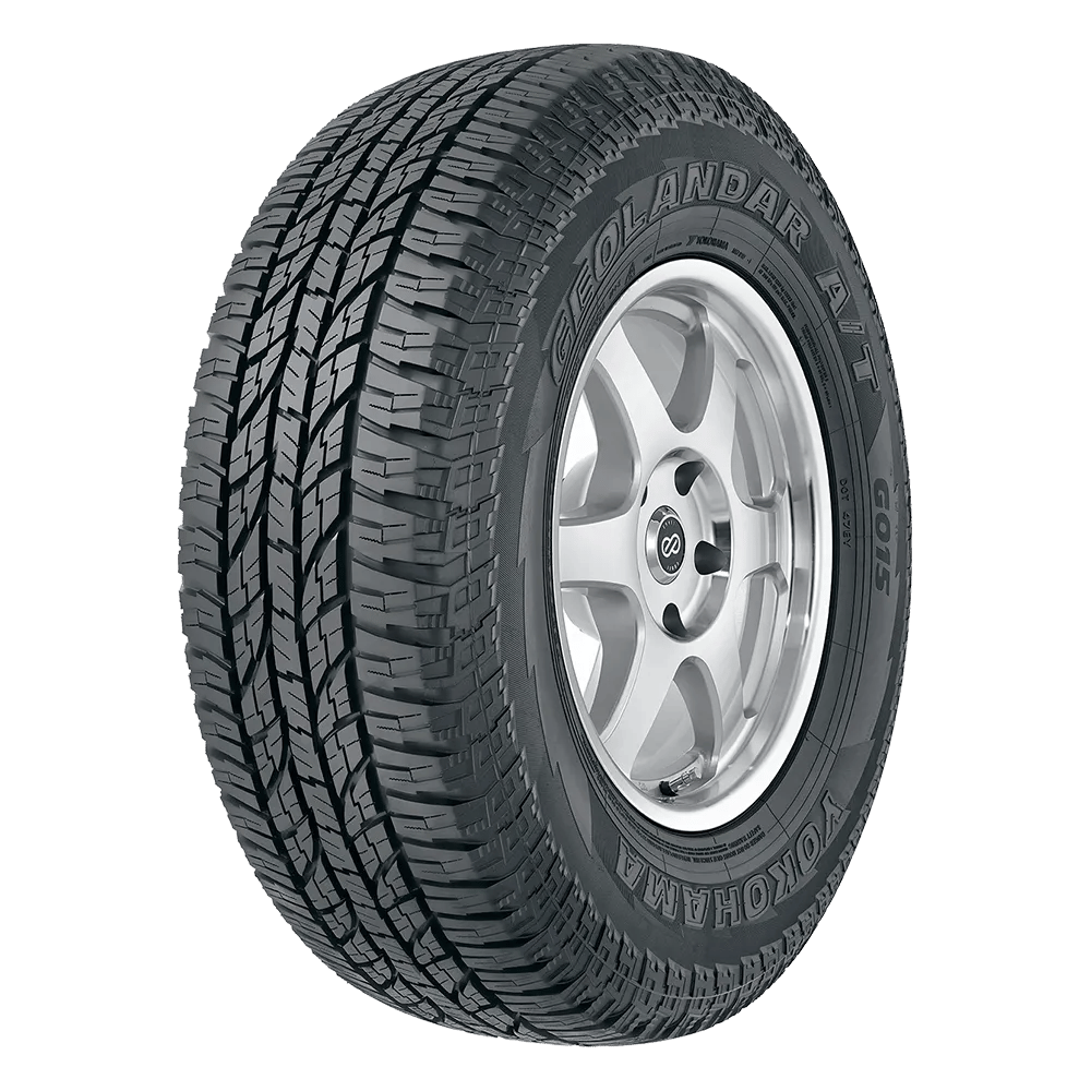 right front view of a yokohama geolander all terrain g015 electrice vehicle tire
