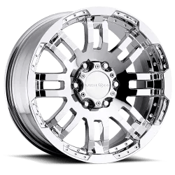 Chrome car wheel rim by Vision Off Road with a multi-spoke design.