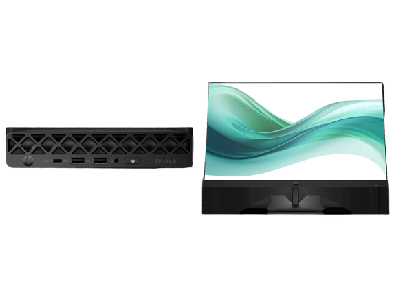HP EliteDesk 8 Mini G1i Desktop AI PC Wolf Pro Security Edition + HP Series 3 Pro 27 inch FHD Monitor Bundle
