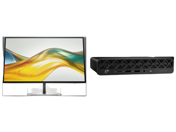 HP EliteDesk 8 Mini G1i Desktop AI PC + HP Series 5 Pro 27 inch QHD Monitor Bundle
