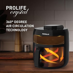 Havells Air Fryer Prolife Crystal 4.5 Litres | See through window with digital menu | 2 year Warranty image 5