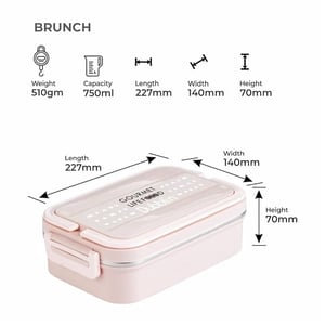 Dubblin Brunch Lunch Box, Stylish & Compact, Leak-Proof, Durable Design for Office, School & Travel Use image 7