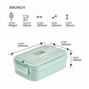 Dubblin Brunch Lunch Box, Stylish & Compact, Leak-Proof, Durable Design for Office, School & Travel Use image 2