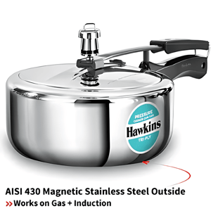 Hawkins Tri-Ply Pressure Cooker cum Pan – 3 Litres, Multi-Use Cookware, 5-Year Warranty*, Ideal for Rice, Curries & More image 6