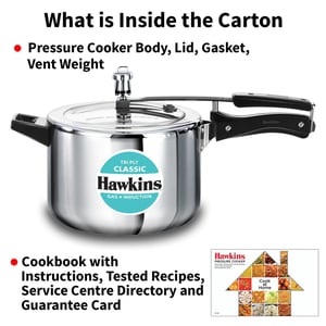 Hawkins Classic 5 Litre Tri-Ply Pressure Cooker, Triply Stainless Steel Inner Lid Cooker, Silver (SSTCL50) image 11