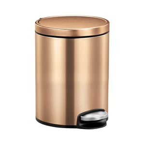 Obsessions Artistic Dustbin, Soft Close Lid, Fingerprint-Proof Finish, Sleek & Hygienic Design for Modern Homes & Offices - Copper, 5 Litres