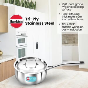 Hawkins Pro 2.5 Litre Sauce Pan, Triply Sauce Pan with Stainless Steel Handle and Stainless Steel Lid, Silver (PSSP25S) image 12