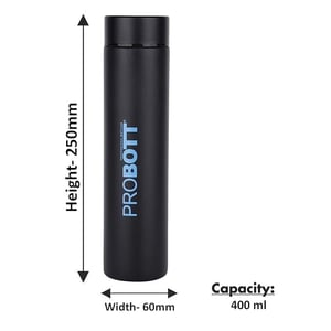 Probott Compact Vaccum Bottle, Compact & Sleek Bottle, Keeps Hot & Cold for Long Hours - Blue, 400ml