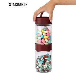 CELLO Modustack Glassy Storage Jar – 750 ml (Set of 2), Stackable Airtight Glass Jars, Ideal for Snacks, Pulses, Dry Fruits & Pantry Storage image 4