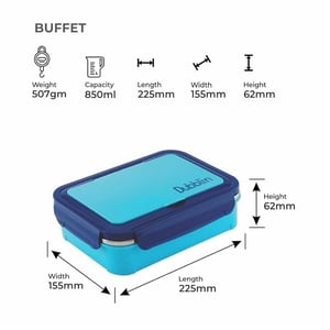 Dubblin Buffet Lunch Box, Stylish & Compact with separate Spoon & Fork Compartment, Well suited for school use image 14
