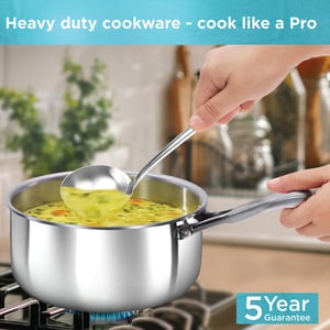 Hawkins Pro 2.5 Litre Sauce Pan, Triply Sauce Pan with Stainless Steel Handle and Stainless Steel Lid, Silver (PSSP25S) image 5