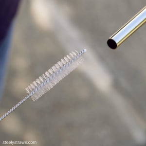 Long Straw Cleaning Brush Stainless Steel (Pack of 2 Pcs) image 2