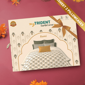 Trident Earth Lover Bedsheet, 100% Cotton King Size (108"x108") Bedsheet for Everyday Use and Gifting - Rumi