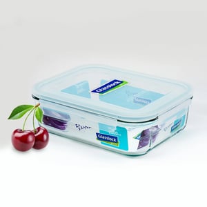 GLASSLOCK CLASSIC AIRTIGHT TEMPERED FOOD CONTAINER - 2000 ML, Leak Proof, BPA Free, Microwave & Freezer Safe & Airtight