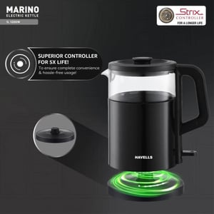 Havells Marino Electric Kettle, 1 Litre Capacity, 1200 watts, 2 year warranty image 2