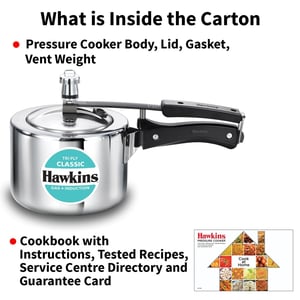 Hawkins Triply 2 Litre Classic Pressure Cooker, Triply Stainless Steel Induction Inner Lid & Small Cooker, Silver (SSTCL20) image 11