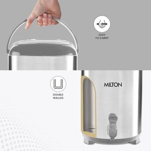 Milton Thermosteel Stellar Insulated Jug 10L | PU Insulated Keeps Beverages Hot & Cold for Hours, Leak Proof Stainless Steel | 1 Year Warranty image 3