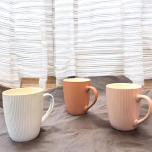 Grace Minimalist Ribbed Ceramic Milk Mug | Matte Finish, Anti-Scratch Surface image 4