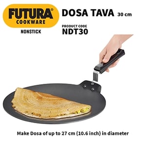 HAWKINS NONSTICK DOSA TAVA 30 CM (NDT30/INDT30), PFOA Free Non Toxic Coating, Ideal for Chillas, Dosas & Omelettes