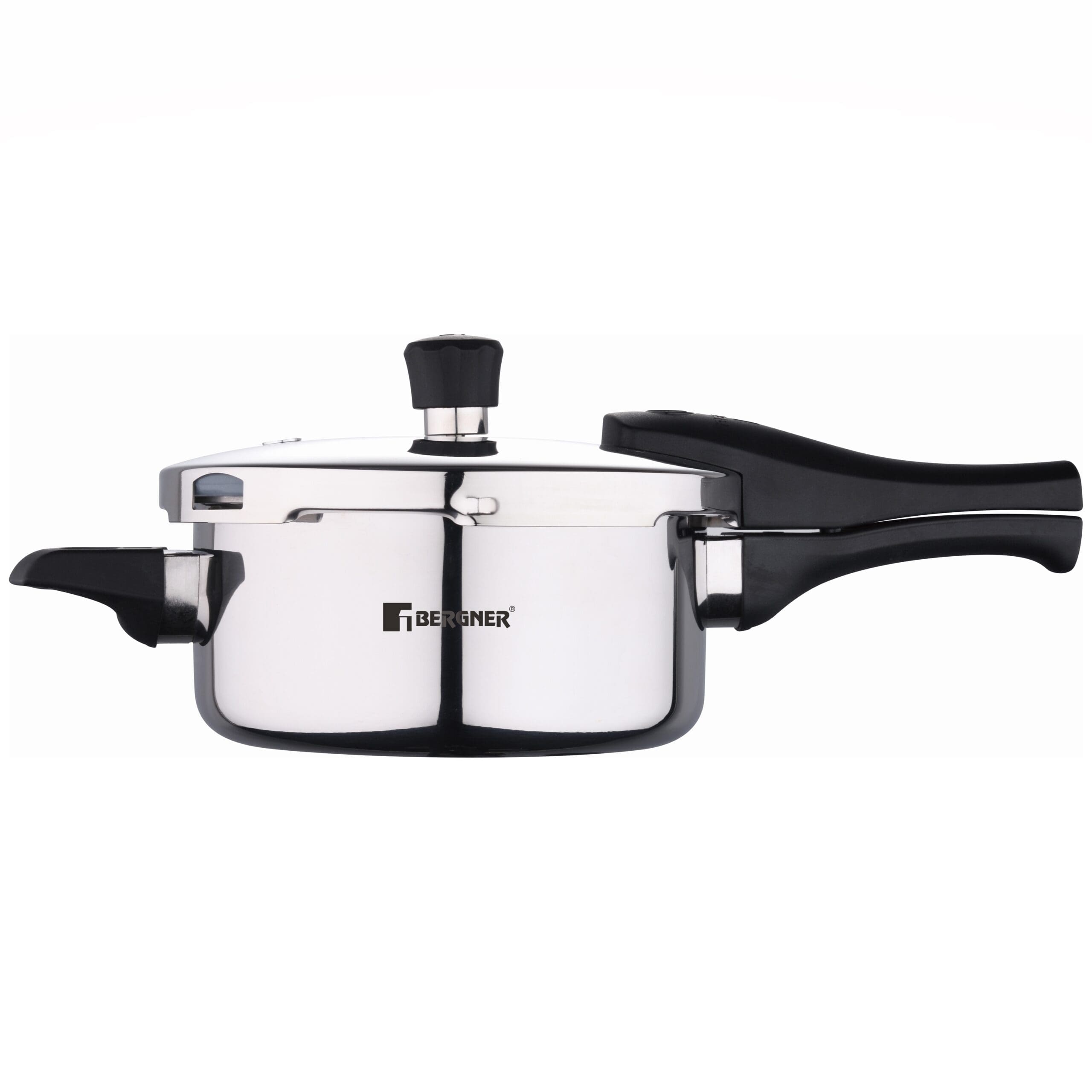 Bergner Tri-Ply Stainless Steel Pressure Cooker 2.5 L | Induction Compatible, Triple Safety System, Even Heat Distribution