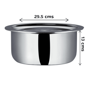 Vinod Platinum Triply Stainless Steel Tope with Lid (Patila) | Induction & Gas Compatible Cookware - 4.5 Litres