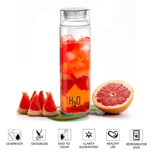 Cello H2O Glass Water Bottle - Plastic Cap, Thickened Glass Bottle image 6