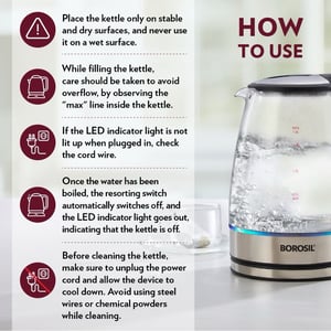 Borosil Electric Glass Kettle, 1.8 Litres, 1 year Warranty image 6