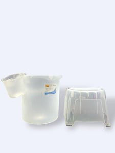 Jaypee Ribbed Series Bathroom Set, Bucket (25 Ltr.) + Mug + Stool – White