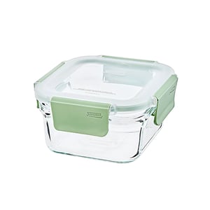 GLASSLOCK PURE AIRTIGHT TEMPERED FOOD CONTAINER - SQUARE - 440 ML, Leak Proof, BPA Free, Microwave & Freezer Safe & Airtight